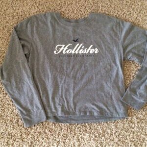 Hollister Women’s Gray Long Sleeve Shirt Size Medium
